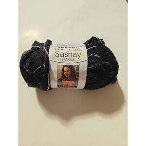 Red Heart Boutique Sashay Sparkle Black 3.5 oz 35 Yards